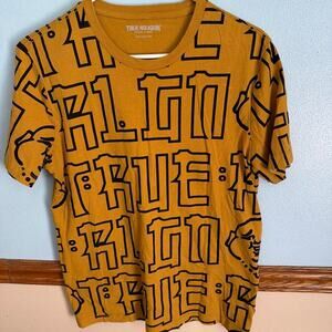 True religion yellow t shirt with